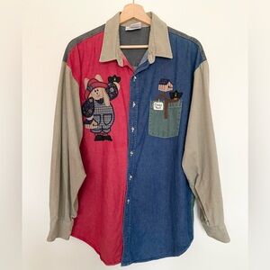 Vintage “Cheep Rent” button up